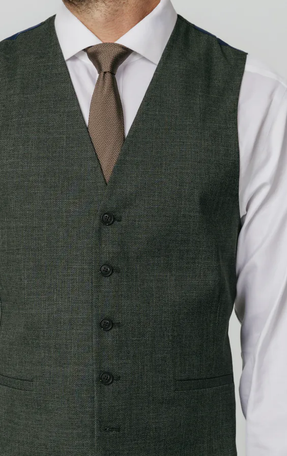 Groen geweven gilet - photo 1 Groen geweven gilet - photo 1