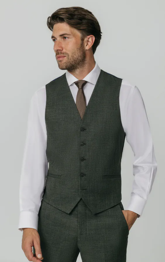 Groen geweven gilet Groen geweven gilet