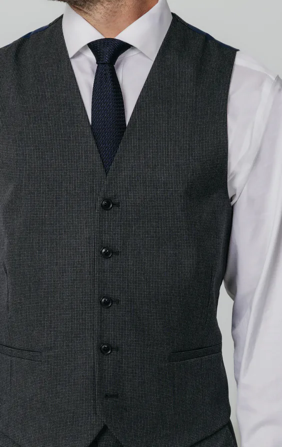 Charcoal Puppytooth geruit gilet - photo 1