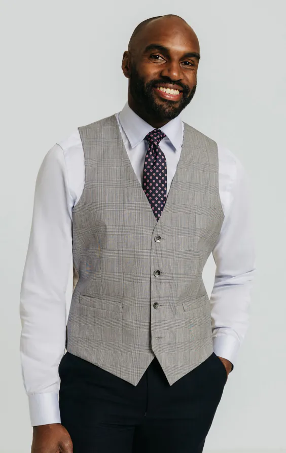 Heirloom Heritage grijs geruite vest