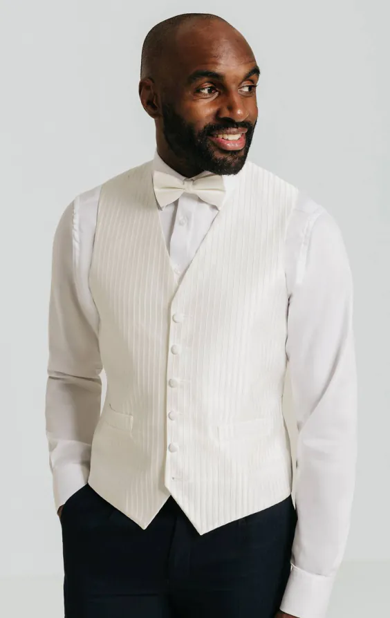Heirloom ivoor gestreept vest