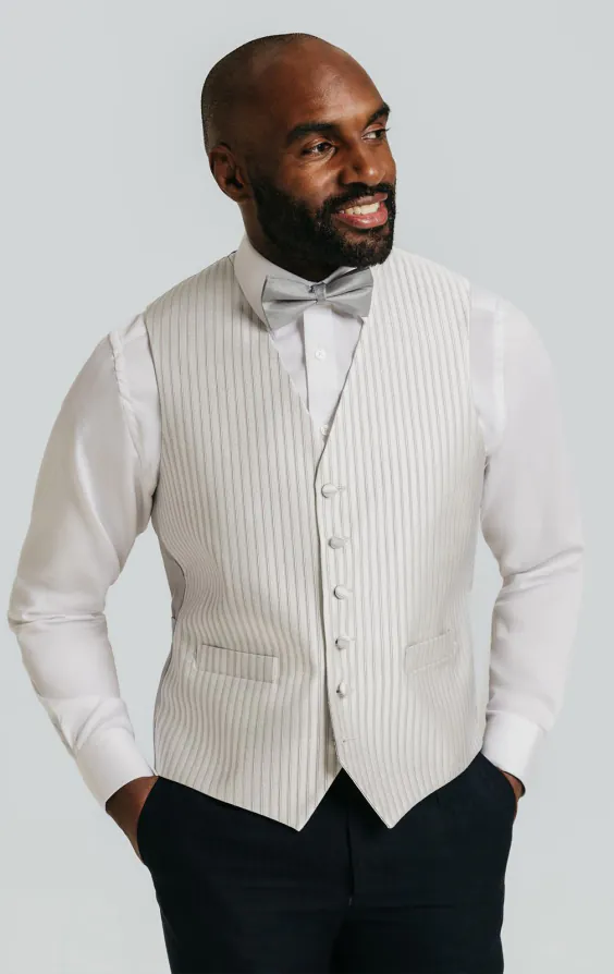 Heirloom zilver gestreept vest