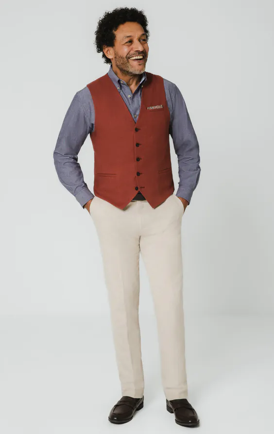 Terracotta linnen gilet - photo 1 Terracotta linnen gilet - photo 1