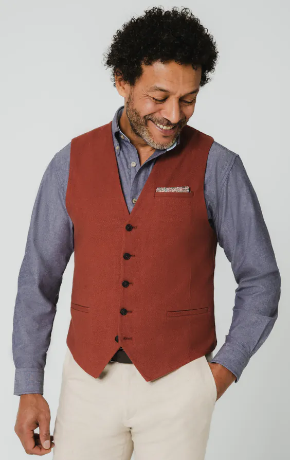 Terracotta linnen gilet Terracotta linnen gilet