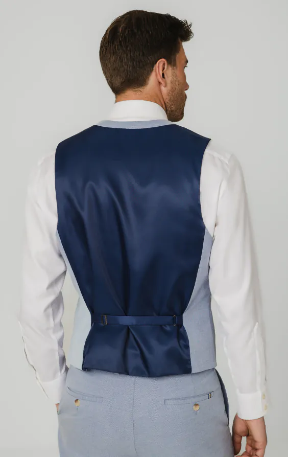 Lichtblauw hopsack gilet - photo 2 Lichtblauw hopsack gilet - photo 2