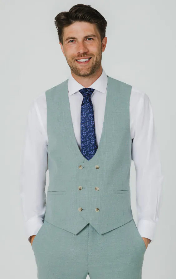 Mintgroen hopsack gilet