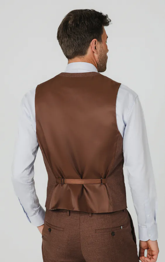 Roestbruin getextureerd geweven gilet - photo 2