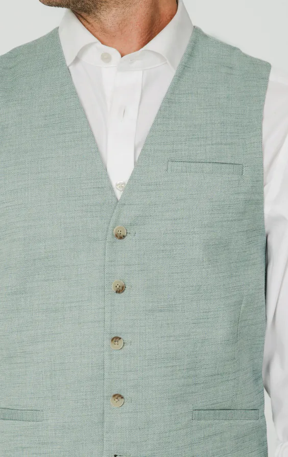 Aquagroen getextureerd geweven gilet - photo 1 Aquagroen getextureerd geweven gilet - photo 1