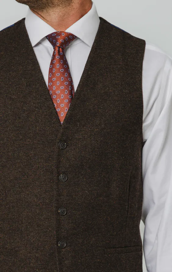 Donkerbruin Donegal tweed gilet - photo 1