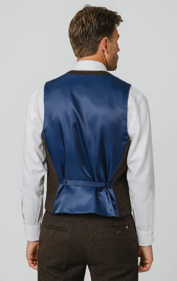 Donkerbruin Donegal tweed gilet - photo 2