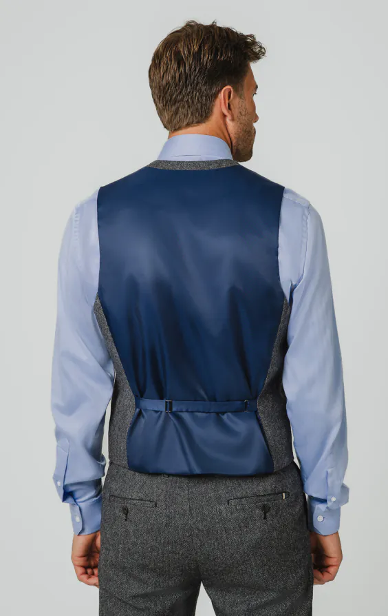 Grijs visgraat tweed gilet - photo 2 Grijs visgraat tweed gilet - photo 2
