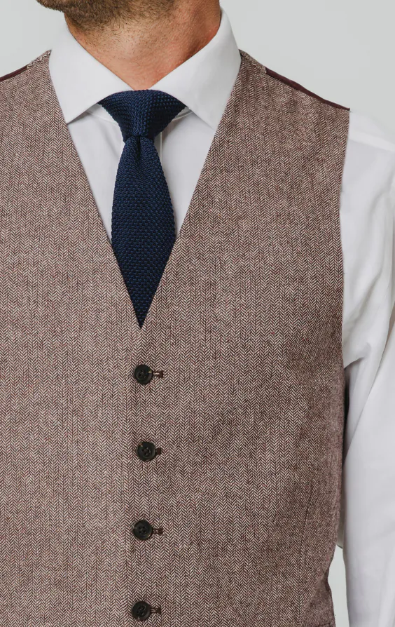 Roodhout visgraat tweed gilet - photo 1