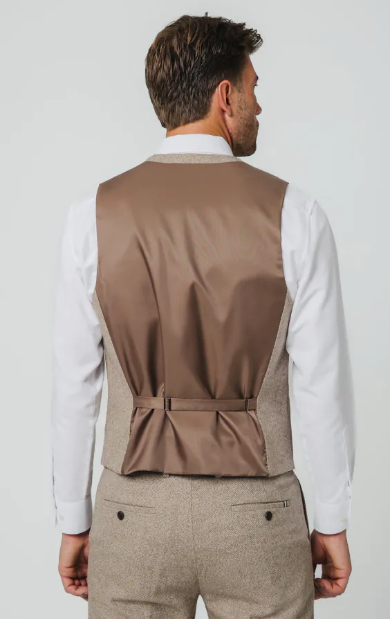 Camel bruin twill tweed gilet - photo 2 Camel bruin twill tweed gilet - photo 2