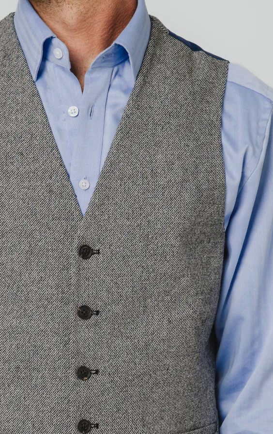 Grijs twill tweed gilet - photo 1