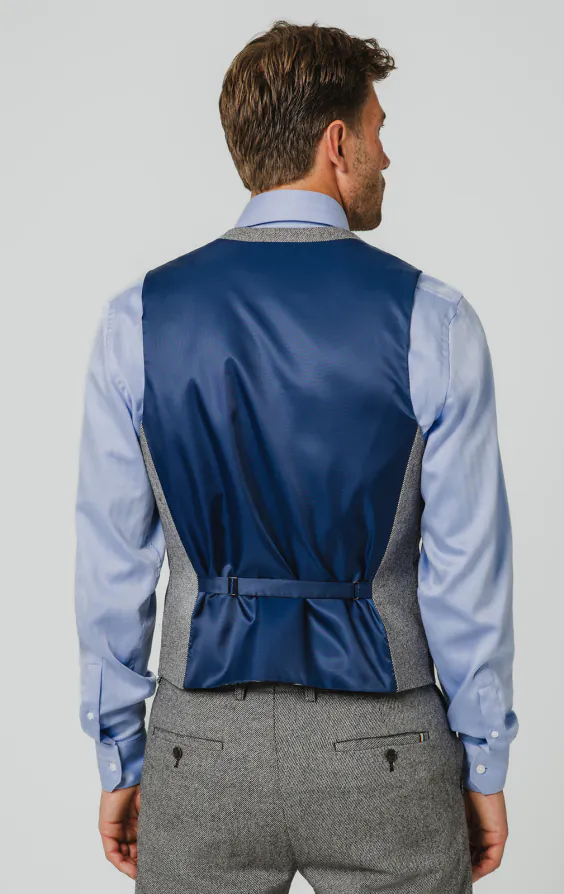 Grijs twill tweed gilet - photo 2