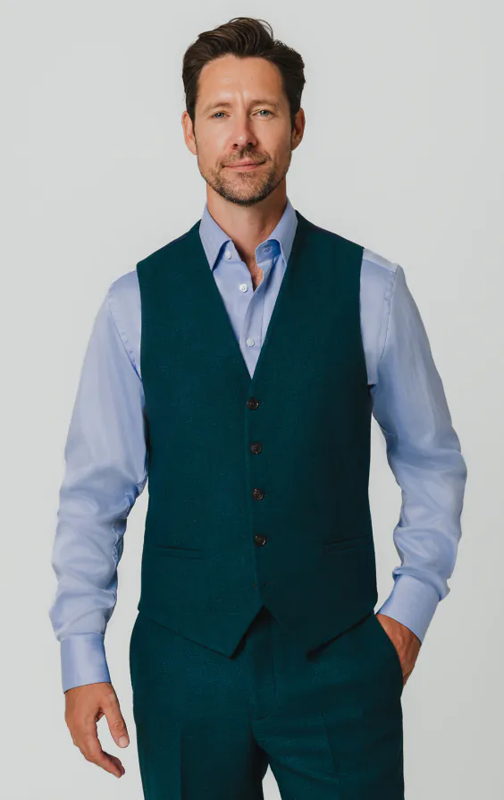 Teal wollen flanellen gilet Teal wollen flanellen gilet