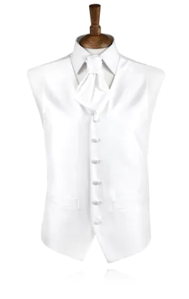 Jongens Gilet Wit in Poly Dupion