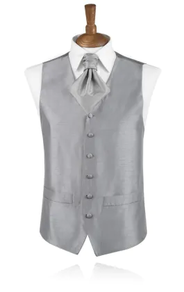 Jongens Gilet Zilver in Poly Dupion