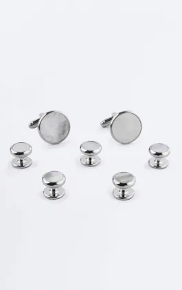 Parelmoer manchetknoop en stud set