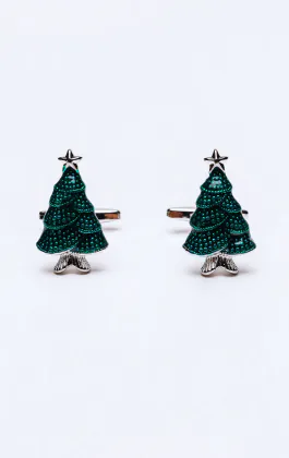 Groene kerstboom manchetknopen