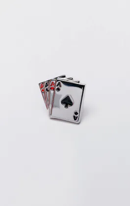 Azen speelkaart revers broche