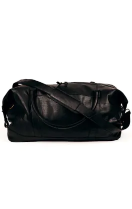 Zwart leren weekendtas