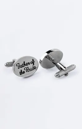Zilverkleurige 'Father of the Bride' manchetknopen