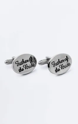 Zilverkleurige 'Father of the Bride' manchetknopen