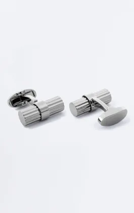 Zilverkleurige Solid Bar Manchetknopen