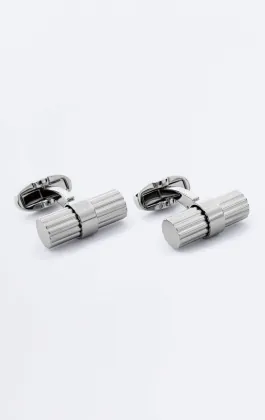 Zilverkleurige Solid Bar Manchetknopen