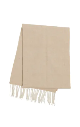 Camel bruin visgraat wollen sjaal