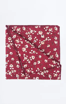 Rood met witte gebloemde pochet