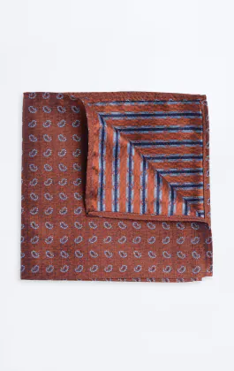 Roestbruin paisleypatroon pochet