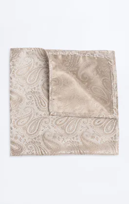 Champagnekleurig paisleypatroon pochet