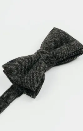 Grijze twill tweed strik