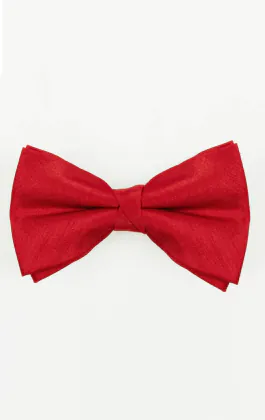 Strik in rood, polyester dupion, voorgestrikt - Groot