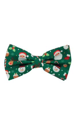 'Santa & Friends' groene kerst strik