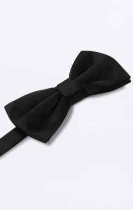 Zwarte polyester strik (voorgestrikt en ongestrikt)
