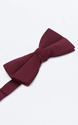 Groot bordeaux polyester strik, voorgestrikt