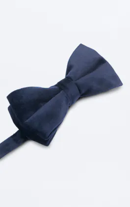 Marineblauwe fluwelen vlinderstrik