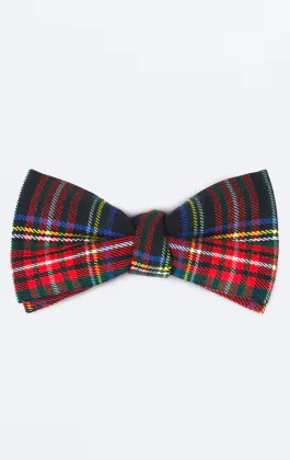 Navy tartan ruit strik, voorgestrikt