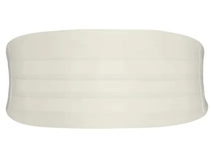 Cumberband in ivoorkleurig polyester