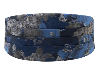 Blauw gebloemd jacquard cumberband