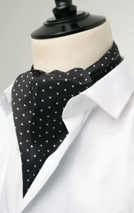 Zwart met witte stippen cravat