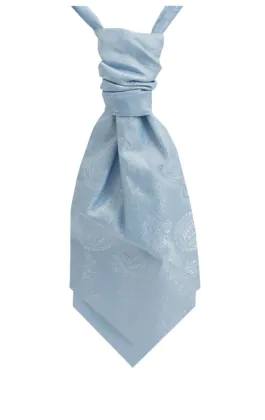 Jongens licht blauwe paisley das