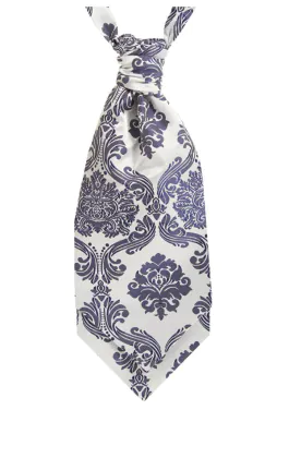 Das met marineblauw victoriaans jacquard patroon