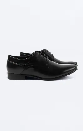 Zwarte effen derby schoenen