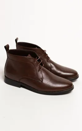 Donkerbruine lace chukka laarzen