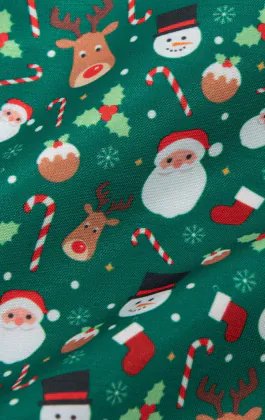 'Santa & Friends' Groen Kerst Pochet