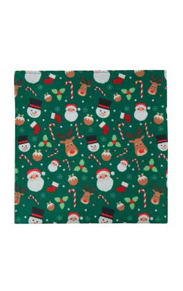 'Santa & Friends' Groen Kerst Pochet